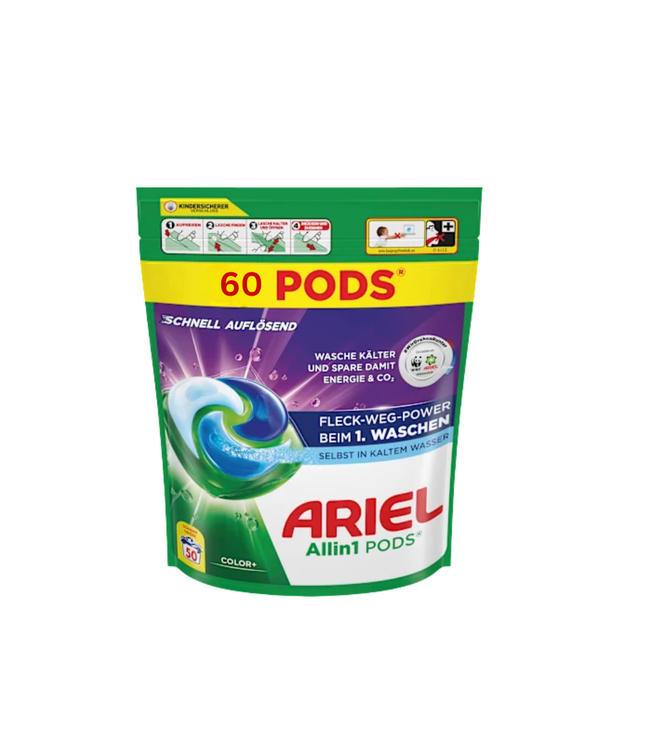 ARIEL All-in-1 Pods 1er Pack Lila: 60 Pods, Color+ Waschmittel-Kapseln