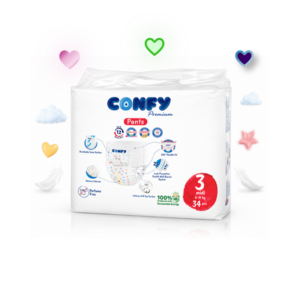 CONFY Premium Baby-Pants Größe 3 midi, 34 Stück
