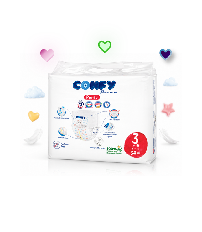 CONFY Premium Baby-Pants Größe 3 midi, 34 Stück
