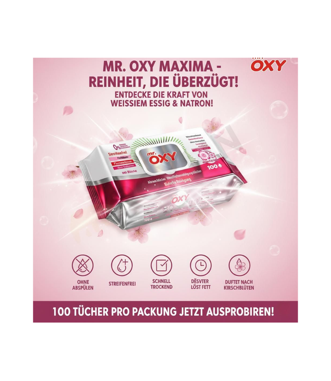 Mr. Oxy Allzweckreiniger - Mr. Oxy Allzweckreiniger 100 Tücher Packung
