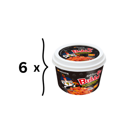 Buldak Spicy Tteokbokki Original 6x – Scharfe Koreanische Reiskuchen | Instant Snack MHD:11.05.2026