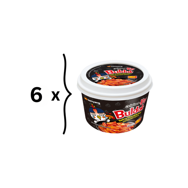 Buldak Spicy Tteokbokki Original 6x – Scharfe Koreanische Reiskuchen | Instant Snack MHD:11.05.2026