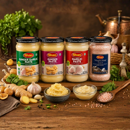 Pasten-Gläser mit Ginger Garlic-, Ginger-, Garlic- und Virgin Pink Paste, mehrere
