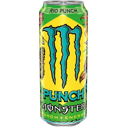 Monster Energy Rio Punch 500ml can, RIO PUNCH graphic and PUNCH+ENERGY text