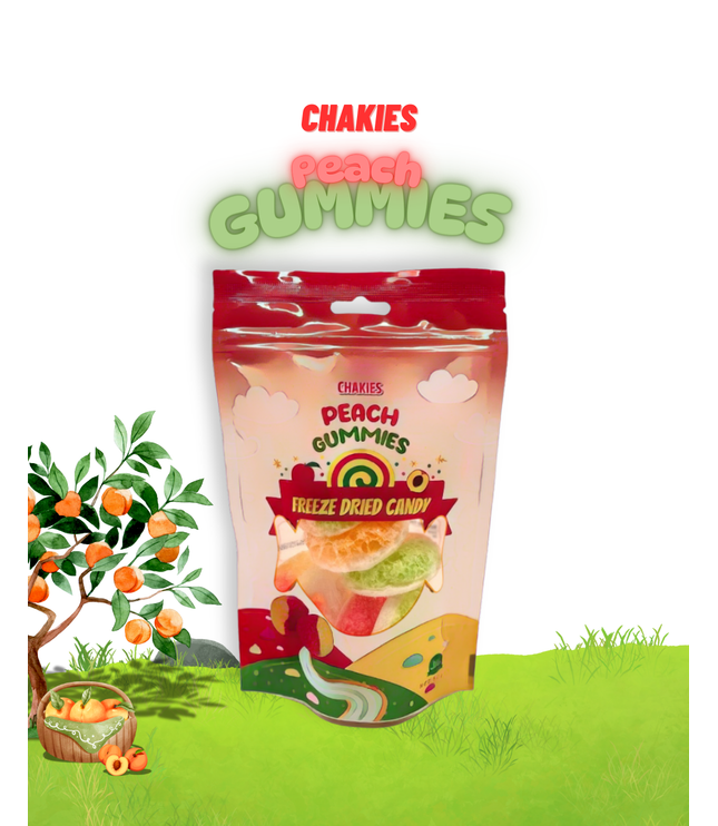 Chakies Peach Gummies Freeze Dried Candy 50g