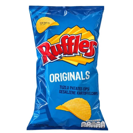 Ruffles Originals Chipsbeutel, blau mit gelbem Chipsmotiv