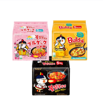 Buldak Hot Chicken Flavor Ramen - Klassiker Mix 5x Carbonara 5x Cheese 5x Hot Chicken