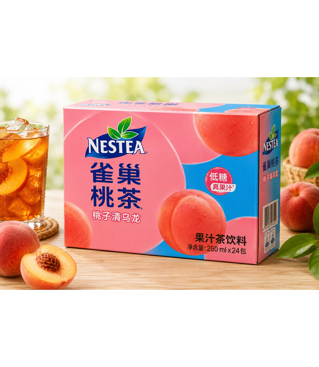 NesTea Getränkekarton, 250 ml×24, Pfirsichtee mit Nektarinen (rosa)