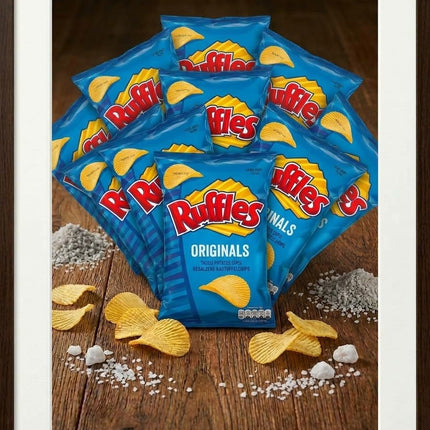 Ruffles Originals Chipsbeutel, mehrere blaue Packungen im Set