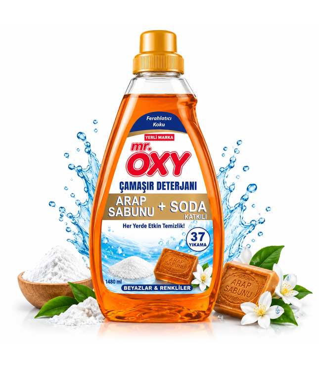 Waschmittel-Flasche (Arap Sabunu + Soda), orange, 1480 ml