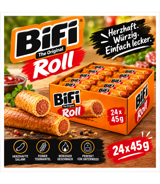 BIFI Roll Salami-Röllchen mit Verpackung, 24×45 g