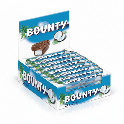 Bounty Schokoriegel-Box mit 24 Riegeln, Kokosfüllung im Schokoladenüberzug