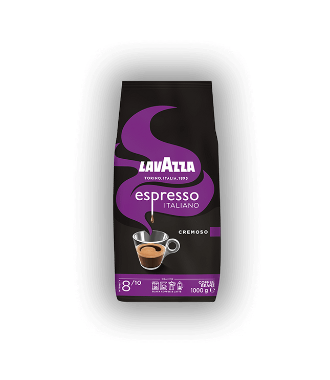 Lavazza Espresso Italiano Kaffeebohnen, 1-kg-Packung, dunkelbraun mit violettem Design