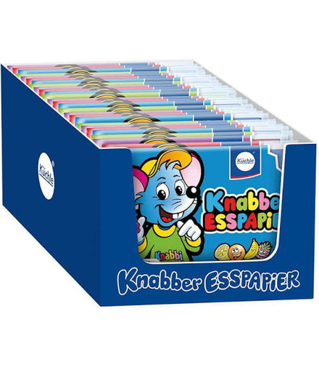 Knabber-Esspapier Großpackung mit Maus-Design und mehreren Folienpackungen