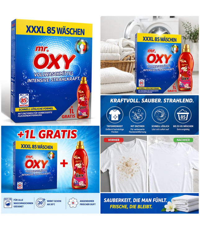 Mr. OXY Vollwaschmittel XXL 85 Wäschen +1 L Gratis