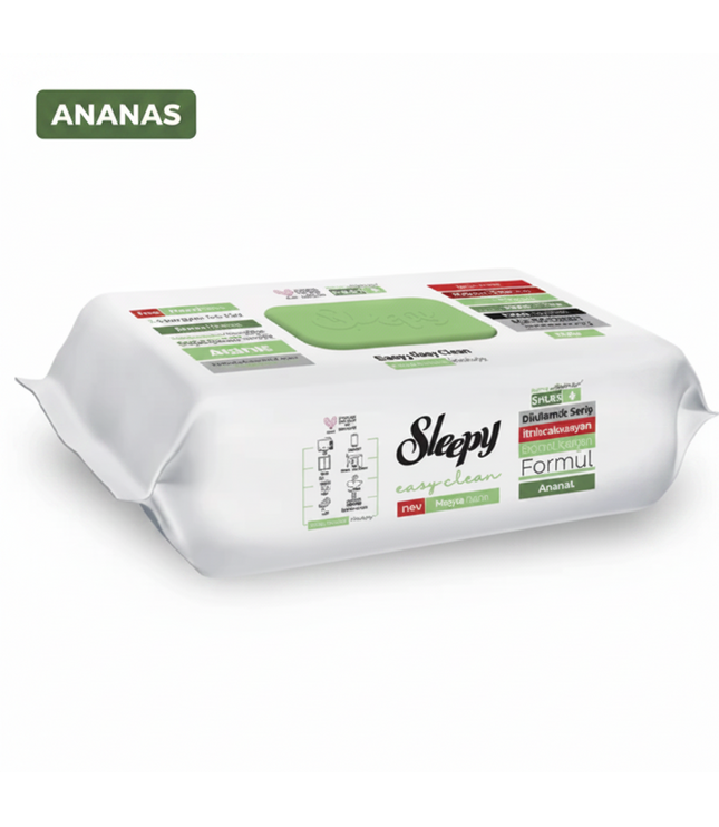 Oberflächenreinigungstücher-Packung Sleepy mit Ananas-Aufdruck, rechteckiges Tuchpaket