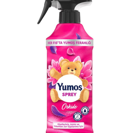 Raumspray-Flasche Yumos im Orkide-Duft, pink, mit Sprühkopf
